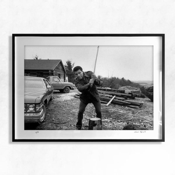 Muhammad Ali Chopping Wood Print - Iconic Deer Lake Training Camp Photography - Muhammad Ali Prints by Chris Smith