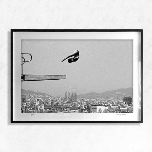 Fly Swimmer Diver Barcelona - Muhammad Ali Prints by Chris Smith