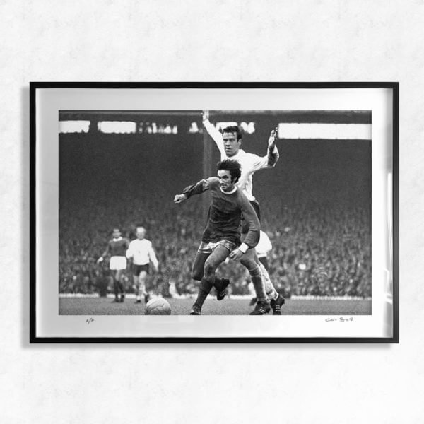 George Best playing at White Hart Lane - vintage Manchester United football photography print by Chris Smith