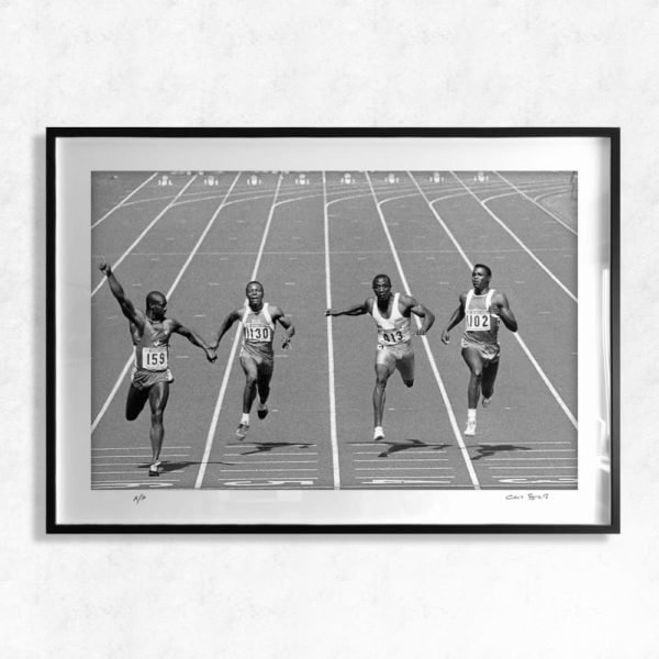 Ben Johnson 100 metres final Seoul Olympics 1988 - vintage sprint athletics print by Chris Smith