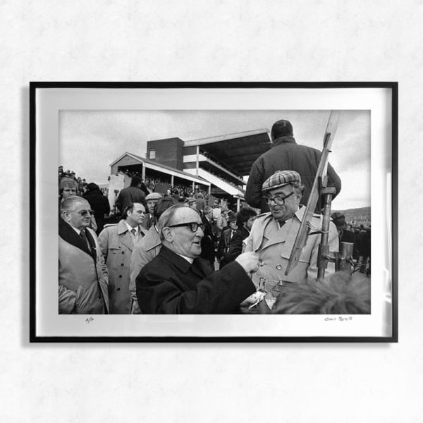 Cheltenham horse racing betting 1984 - vintage British sports photography print by Chris Smith