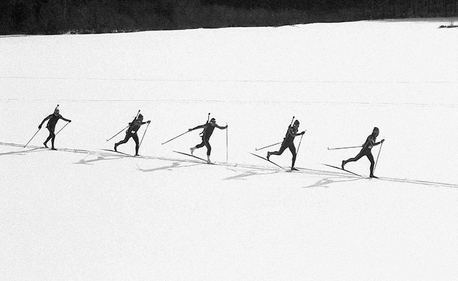 Biathlon at Lake Placid 1980 Winter Olympics - sports photograph by Chris Smith