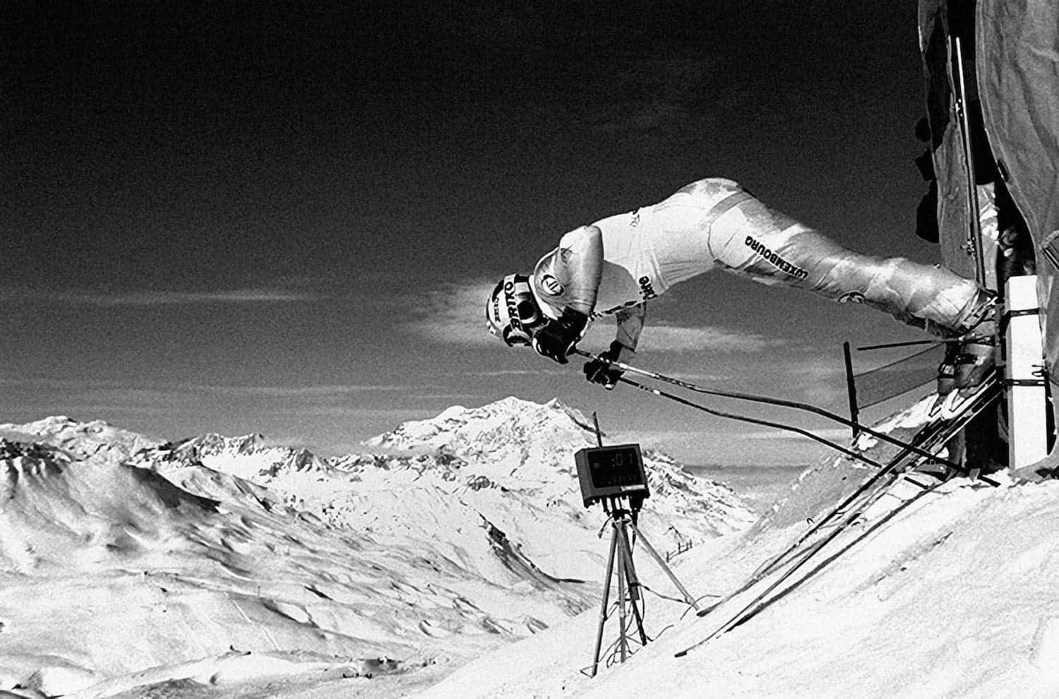 Alpine skiing at Albertville 1992 Winter Olympics - sports photograph by Chris Smith