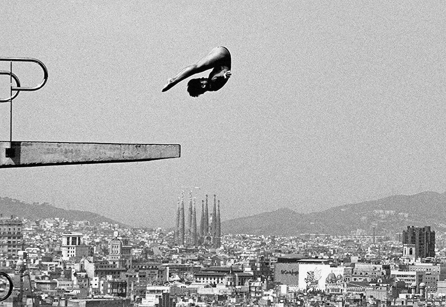 Diver at Barcelona Olympics 1992 - sports photograph by Chris Smith