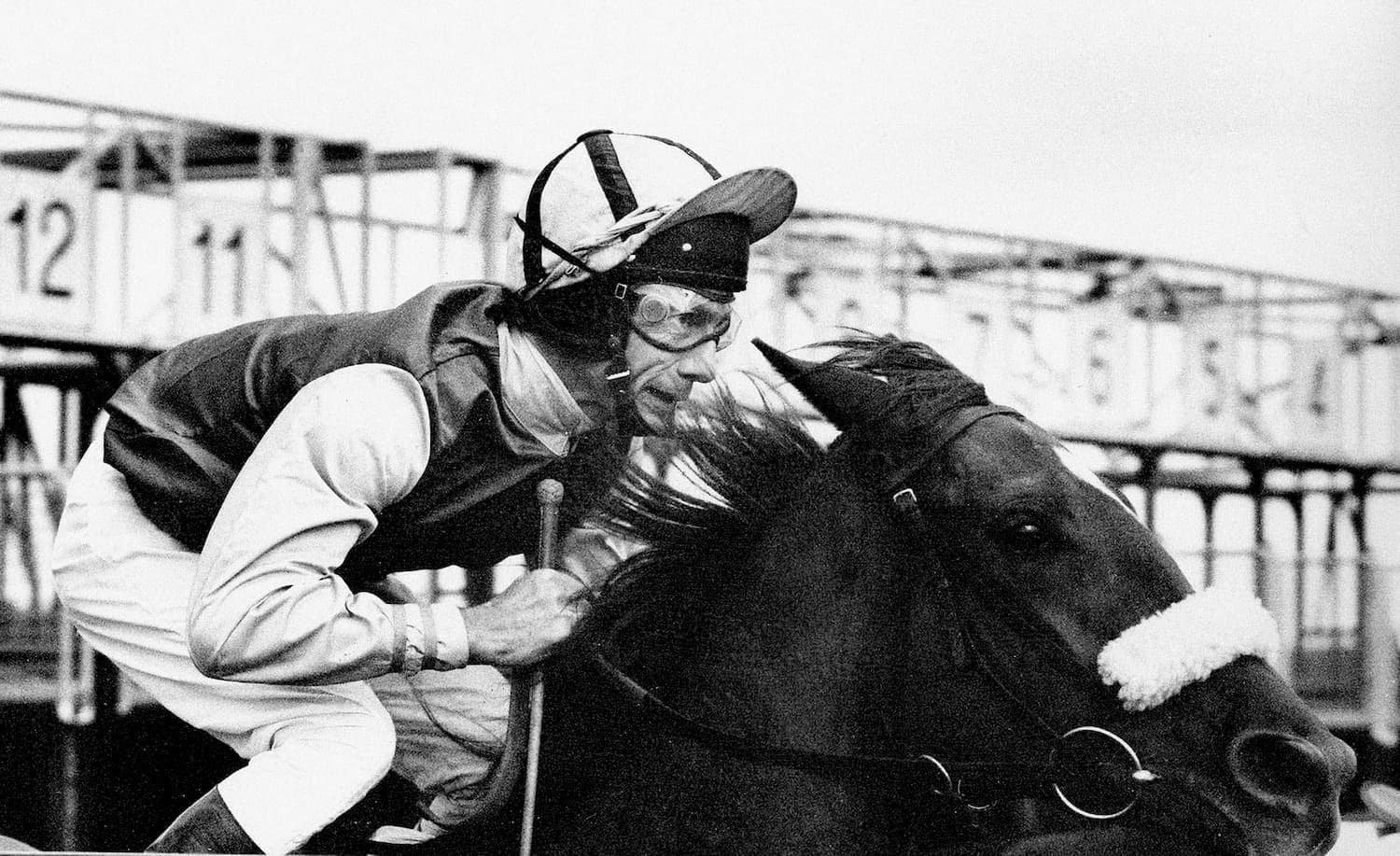 Lester Piggott riding in action - horse racing photograph by Chris Smith