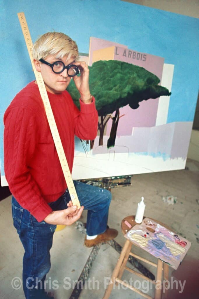 David Hockney in his Kensington studio 1968 photographed by Chris Smith